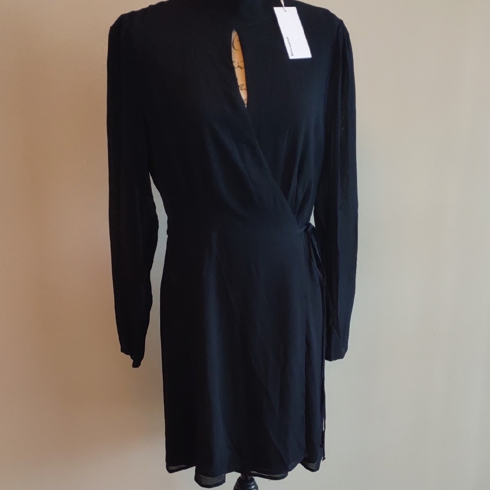 Elegant Black Wrap Dress